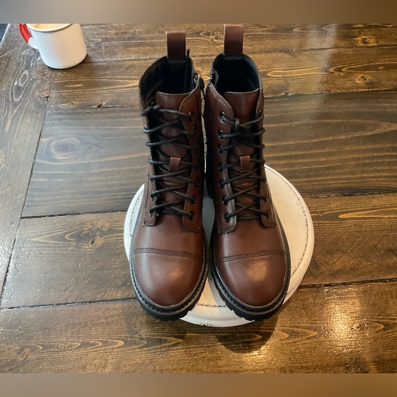 The Drop Shoes - THE DROP Brown Leather Ankle Boots with Rugged Sole